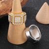 Hip Hop Full Zircon Larger Finger Rings Men's Shiny Stainless Steel Women's Gold Color Anillos Cocktail Ring Party Jewelry Gift