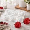 Helical Flower Dessert Molds 6 Cavity Rose Silicone Tray for Mousse Jellies and Chocolate with Flexible Smooth Release Design for Home Baking Projects
