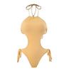 Sexy Backless European & American Strapless Bodysuit Bikini - Women's Tight-Fitting Beach Swimsuit with Hollow-Out Bandage Design