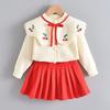 Baby Girls Clothes Set Autumn Winter Cartoon Grape Clothing Set New Kids Knitted Sweet Outfit Children Clothes Suit