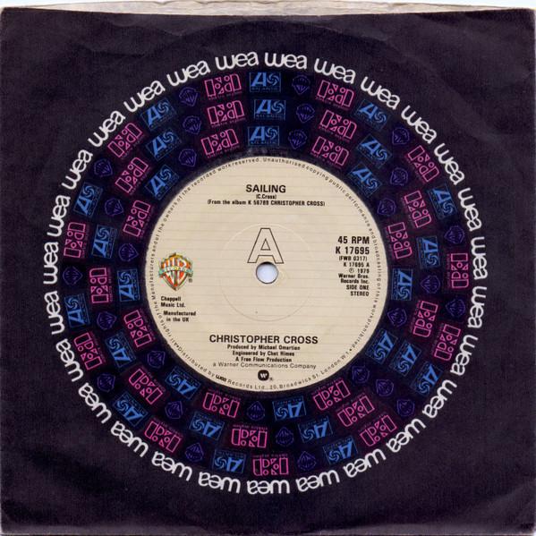 7inch Record CHRISTOPHER CROSS  Sailing K17695 Warner Bros. Re 1980 UK Rock Used