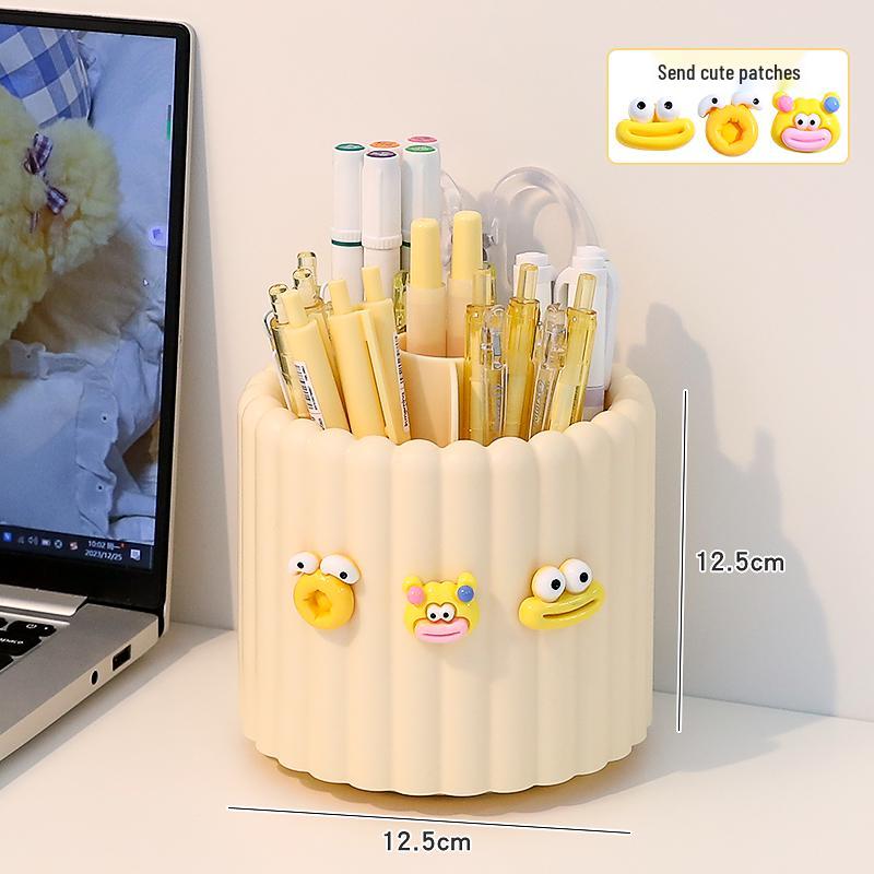 Rotating Pen Holder: Creative, Cute, Multifunctional, Large-Capacity Desktop Organizer for Students