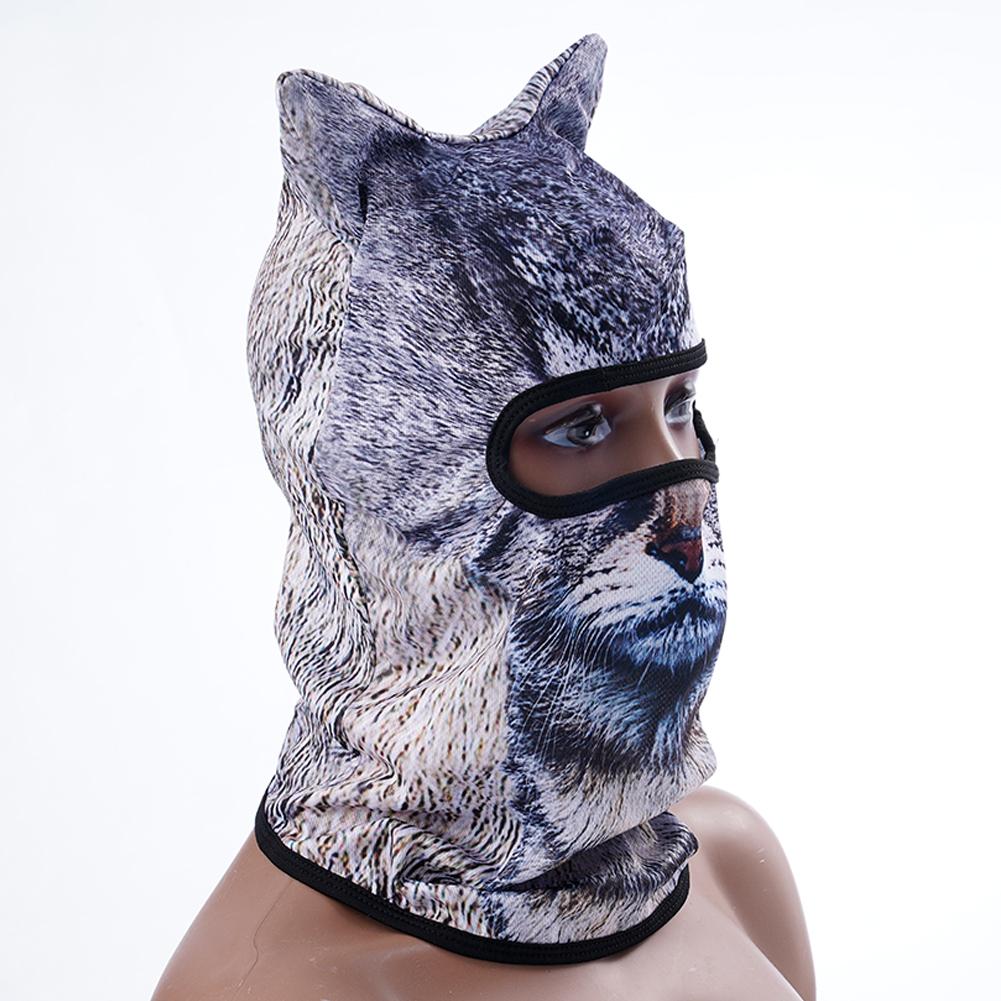 3D Katze Tier Ski Sturmhaube Skimaske mit Ohren, Geeignet für Musikfestivals, Raves, Ski, Halloween oder Party Outdoor