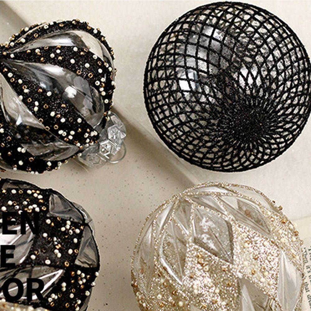 9pcs 8cm Christmas Hanging Balls Transparent Christmas Tree Pendant New Year