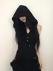 Iyussiti Halter Hooded Sleeveless Top - Black