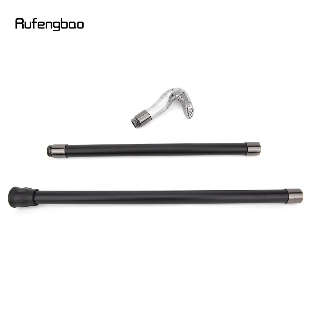 White Resin Snake Cobra Head Walking Cane Fashion Decorative Steel Stick Gentleman Elegant Cosplay Cane Knob Crosier 95cm