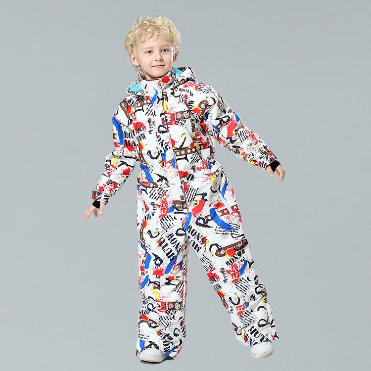 Combinaison de Ski MUTUSNOW pour Enfants - Combinaison de Neige Chaude Une Pièce pour Garçons/Filles