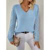 Hollow out Long Sleeve V-neck Sweater Hollow out Long sleeve V-neck Pullover Sweater