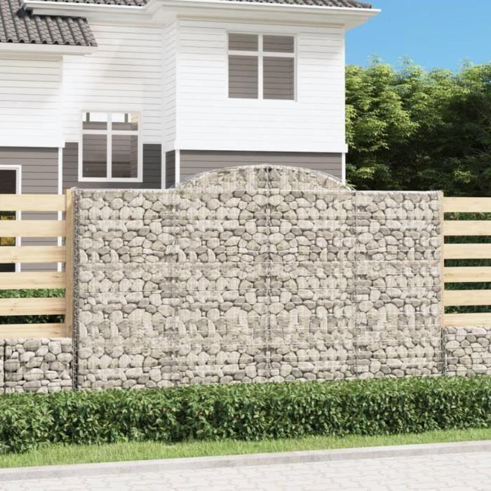 VidaXL Panier de gabions arqué 300x30x180-200 cm Fer galvanisé 153509