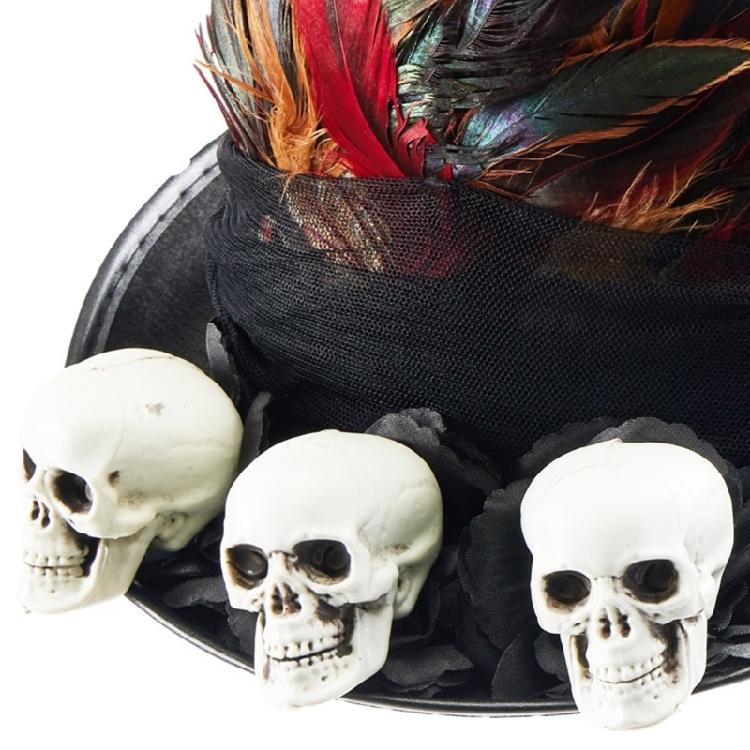 Cappello Fedora Teschio Halloween Ragazza Copricapo Medievale Steampunk Cappello a Tesa Piatta