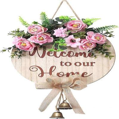 Cartello di Benvenuto per Decorazione Porta d'Ingresso da Appendere Portico Rustico, Parete Esterna, Cartelli per Porta di Casa, per Primavera Estate Autunno Tutte le Stagioni Tutte le Festività