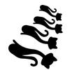 Cat Shape Mirror Wall Stickers Home Living Room Bedroom DIY Wall Art DecorationsBlack