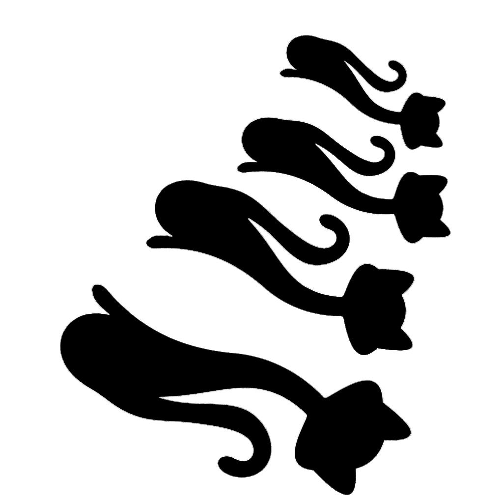 Cat Shape Mirror Wall Stickers Home Living Room Bedroom DIY Wall Art DecorationsBlack