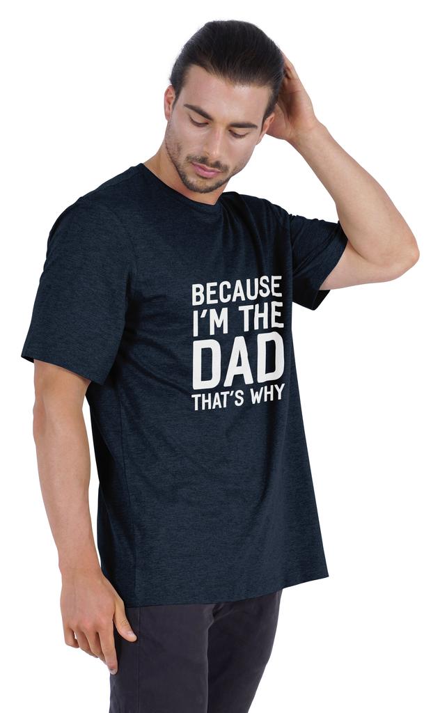 Inkmeso Men  s Graphic Printed   Because I'm The Dad That's Why   Novelty Sarcastic Tshirt Crew Neck Tee For