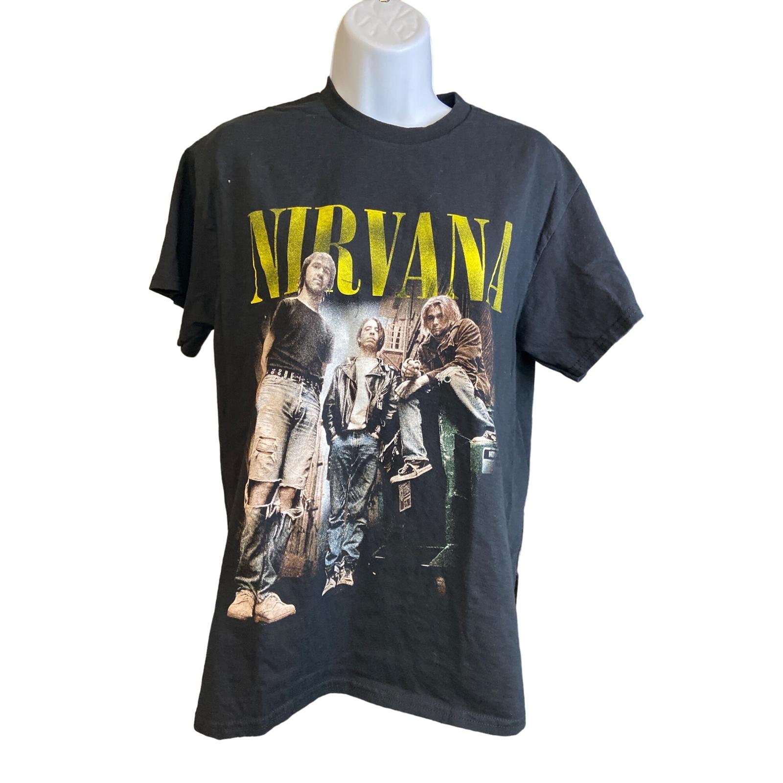 Vintage Nirvana Band T-shirt Mens Medium Black Graphic Tee XXL