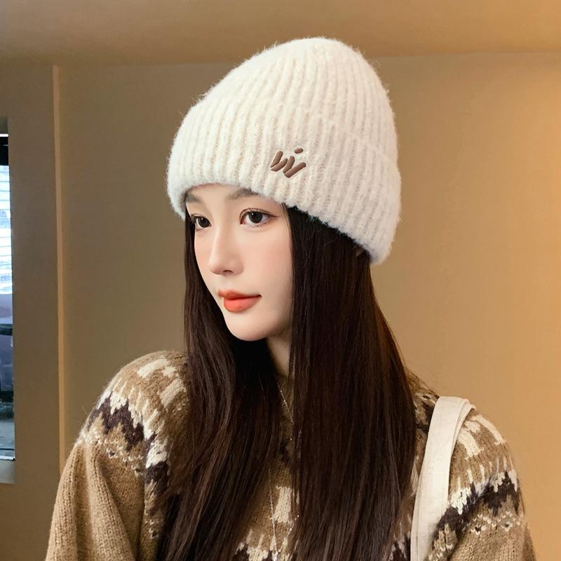 Men's and Women's Knitted Hats with Fleece On The Street Warm and Ear Protecting Versatile and Simple Couple Woolen Cold Hats  New Style