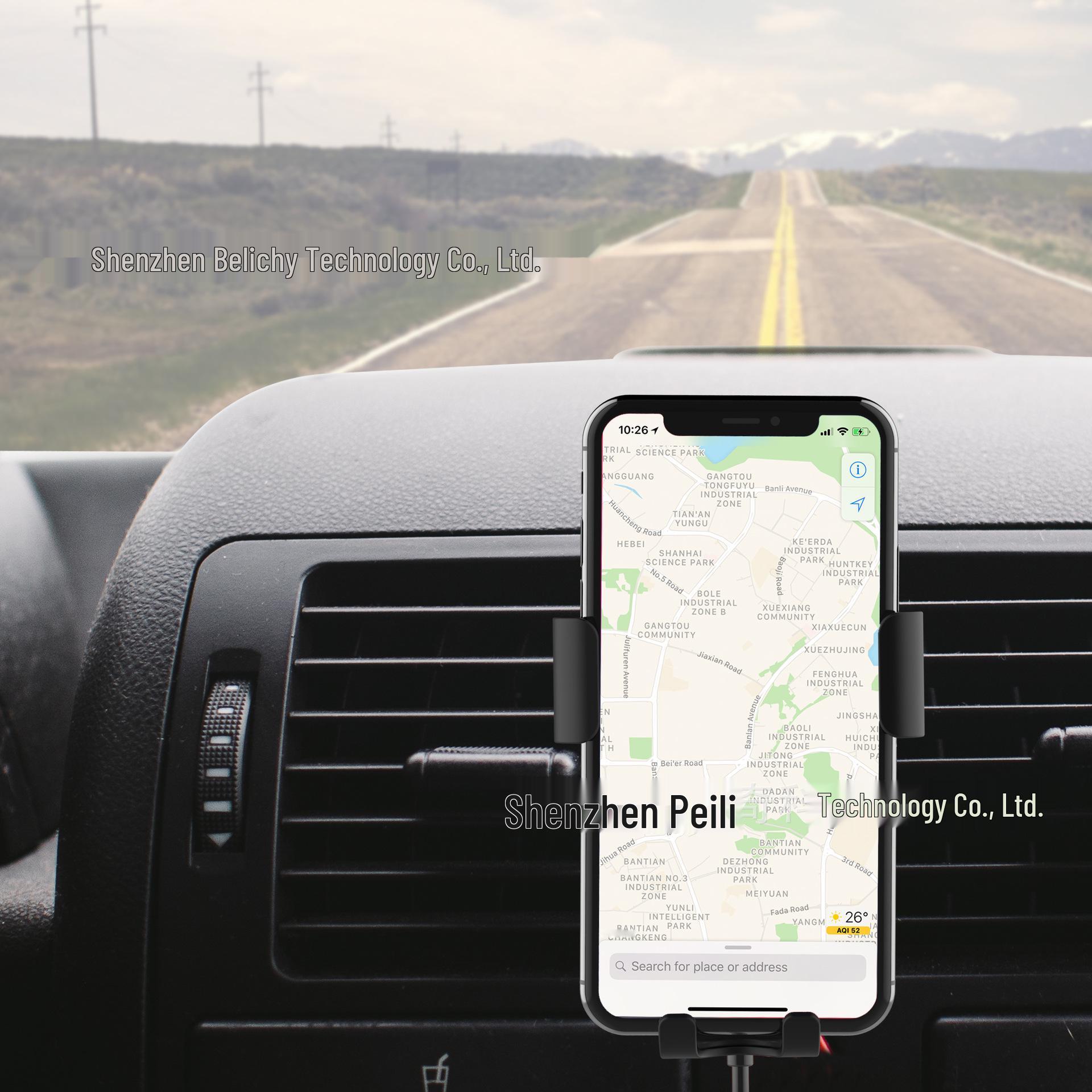 Apple-Compatible 7.5W/10W Qi Certified Gravity Stand Car Wireless Charger (No Packaging)