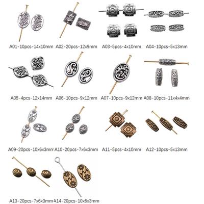 Gravierte kleine Perlenkomponenten für die Schmuckherstellung, Accessori Decor Diy