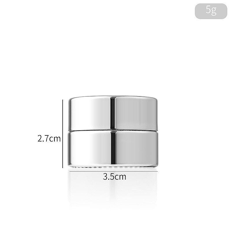 5-50g Glass Cream Jar Silver, Refillable Portable Cosmetic Container for Face Eye Cream Sample