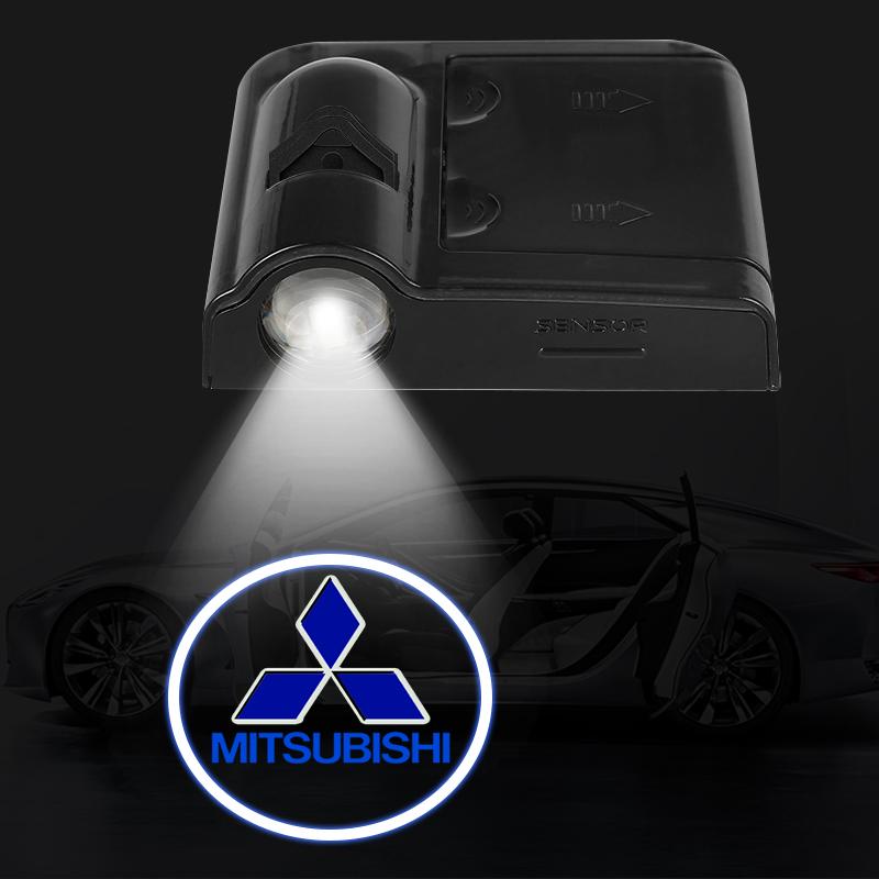 Car Door LED HD Welcome Courtesy Shadow Projector Lamp Logo Light For Mitsubishi Pajero Outlander Lancer 10 9 ASX RALLIART L200