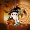 Halloween New Moon Bedtime Reading 2D Flat Acrylic Festive Atmosphere Decorative Pendant
