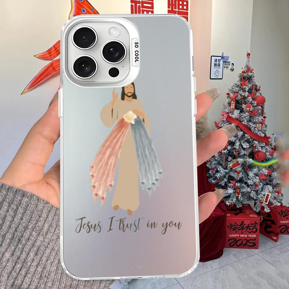 New Faith Christian Religious Jesus Clear Phone Case For iPhone 16 15 14 13 12 11ProMax X XR 87 Plus Matte Shockproof Back Cover