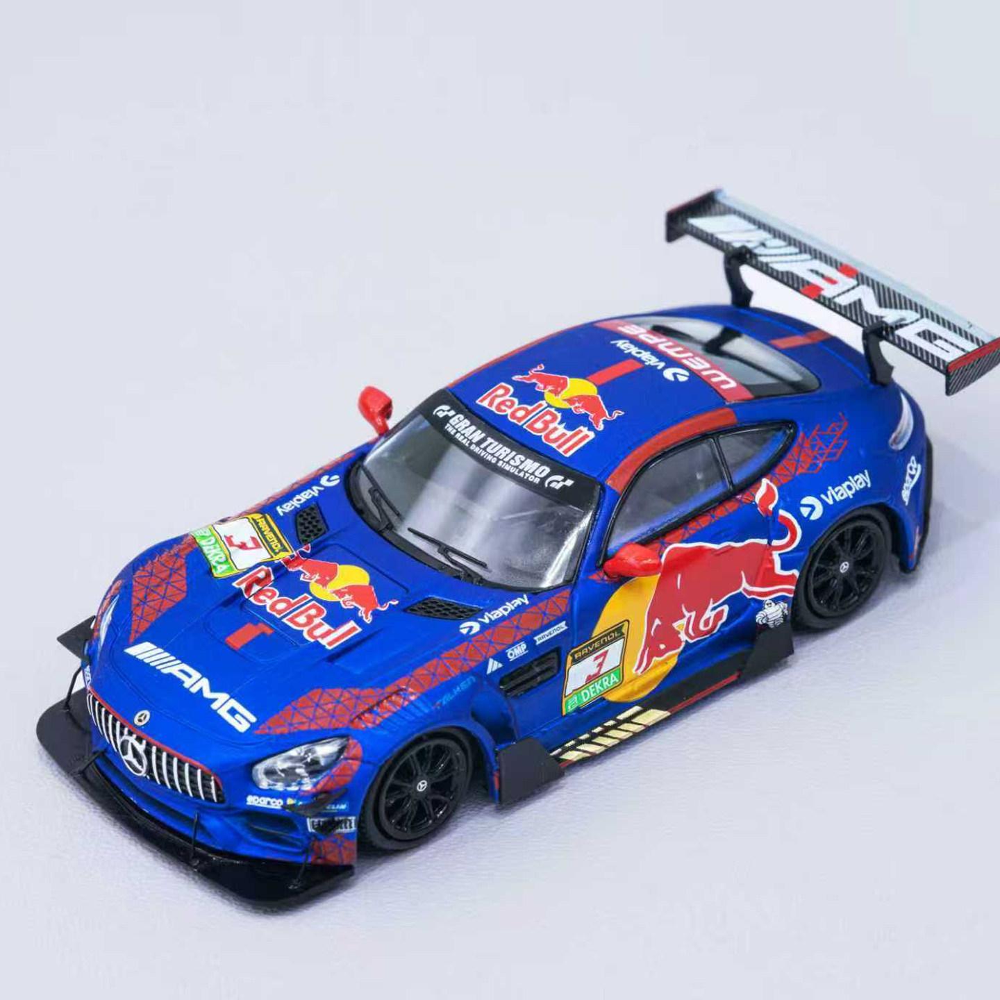 

Модель носорога 1:64 Модель Автомобіля Mercedes-Benz AMG GT S Модифікований Racing Red Bull Verstappen Зі Сплаву Колекція