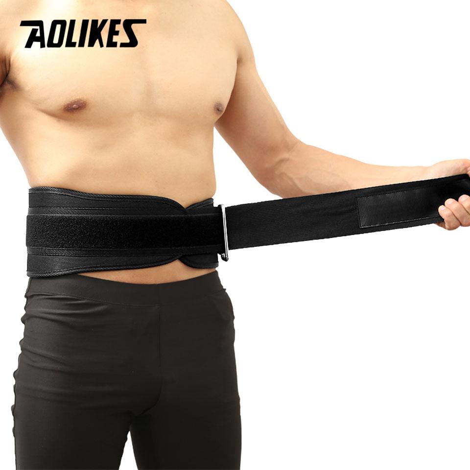 Aolikes 1Pcs Sport Pressurized Weightlifting Bodybuilding Waist Support Belt Fitness Squatting Training Lumbar Back Supporting