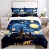 3Pcs Hogwarts Castle Printed Bedding Set, Breathable And Soft, Machine Washable, Christmas Gift, Suitable for Bedroom Decoration, 15188