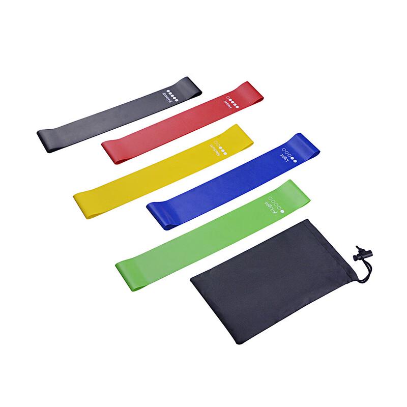 Longchan 5-Color TPE Loop Resistance Band Set for Yoga & Fitness