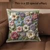 2D Vintage 3D Embroidered Floral Throw Pillow Covers Pattern Cushion Cover Suitable For Sofa Bedroom Car Pillow Cover