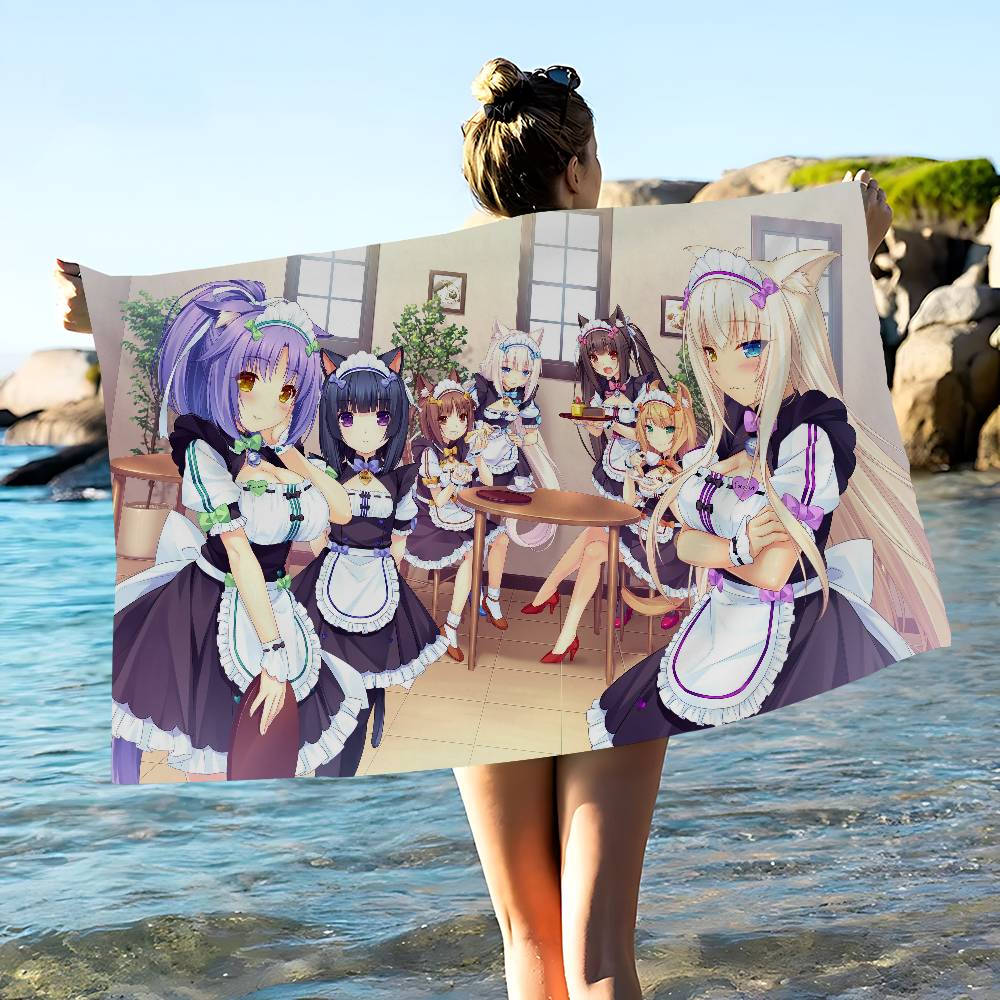 Anime Nekoparas Big Microfiber Beach Towels Quick Dry Towel Sand Beach Towels Pool Towel For Travel Swim Pool Yoga
