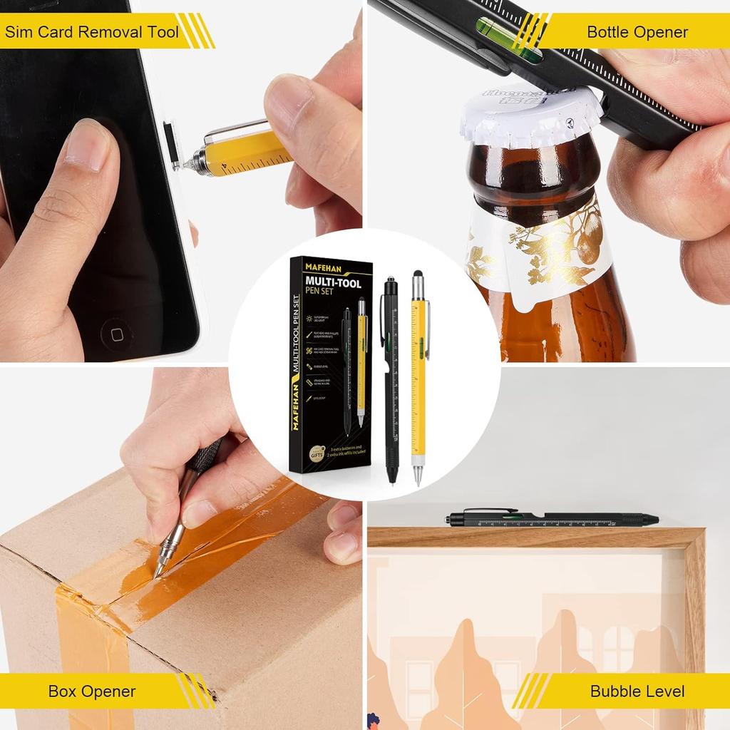 10 In 1 Multi Tool Pen Set - Christmas Gifts for Dad, Grandpa, Men - Stocking Stuffers, Cool Gadgets for Birthdays