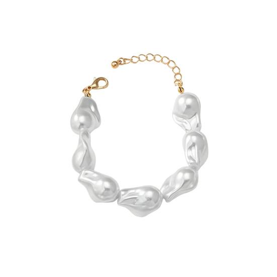 Women Faux Pearl Necklace Earring Bracelet Vintage French Wedding Party Bride Large Fake Baroque Pearl Statement Necklace Jewelry