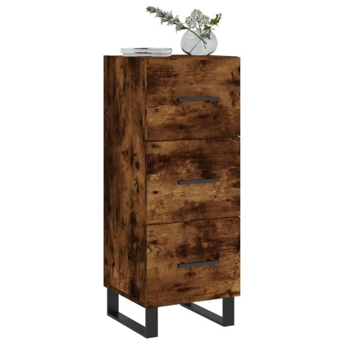 VidaXL Buffet Chêne fumé 34,5x34x90 cm Bois d'ingénierie 828633