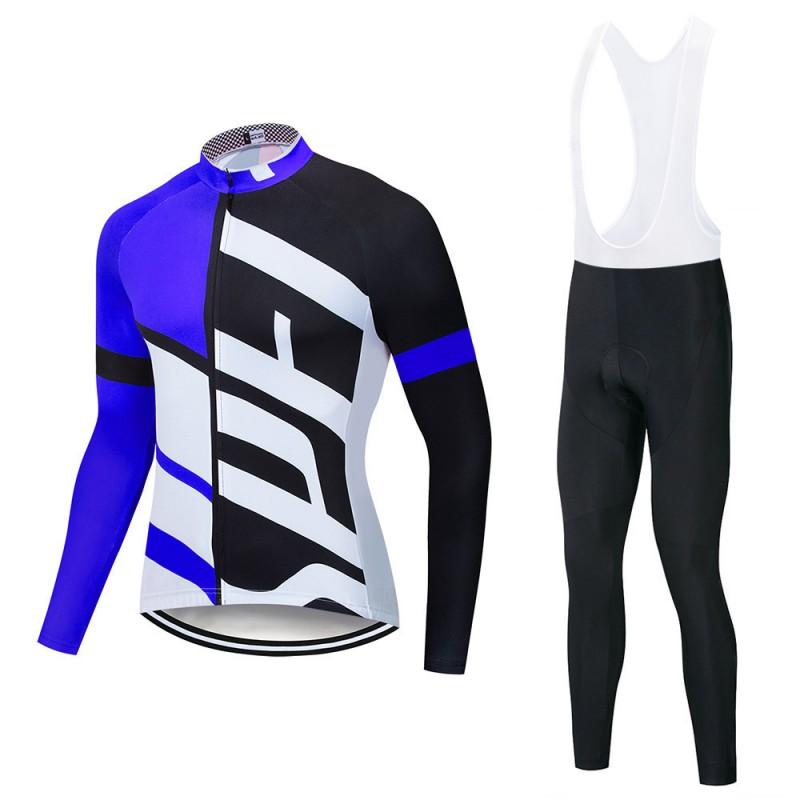 Men Women Cycling Bib Jersey Set Lightweight Breathable Long Sleeve Bike Outfit