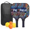 Carbon Fiber Pickleball Paddle Set With PP Honeycomb Core UV Printed Racket Beginners To Advanced Players