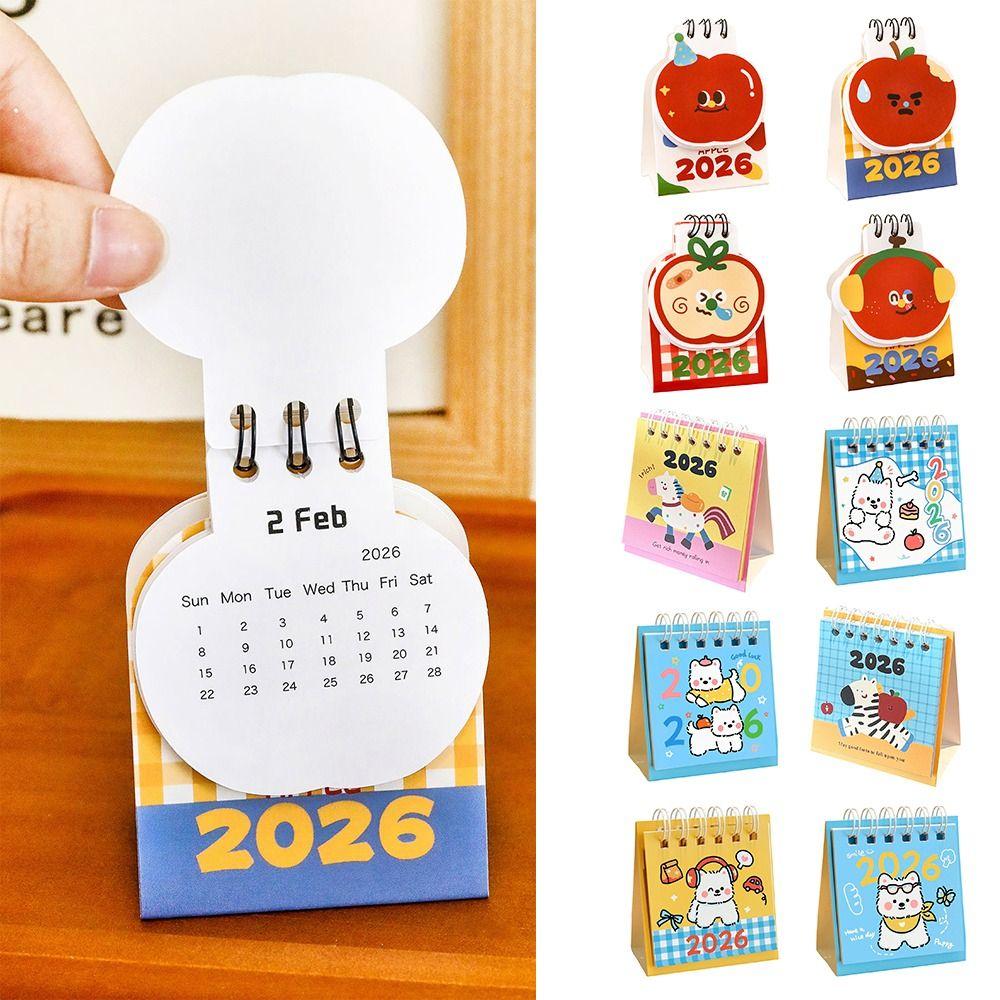 Coil Binding Desktop Calendar Fruit Shape Daily Planner Creative 2026 Desk Calendar  Gifts