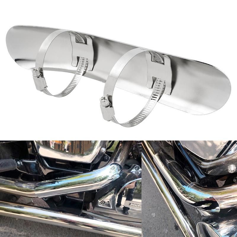 Chrome Curved Motorcycle Exhaust Pipe Heat Shield Cover for Honda VT750DC Shadow Spirit 2001-2007 VT750C2 Shadow Spirit 07-2009