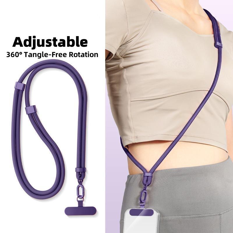 Cordón Universal para Teléfono con Clip Mejorado Anti-Caída Rotación 360° Correa Ajustable para Cuello/Cruzada para Todas las Fundas de Teléfono