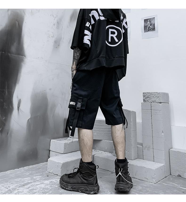 Pantaloni Scurți de Vară Bărbați Streetwear Casual Pantaloni Cargo Bărbați Hip Hop Punk Îmbrăcăminte Masculină