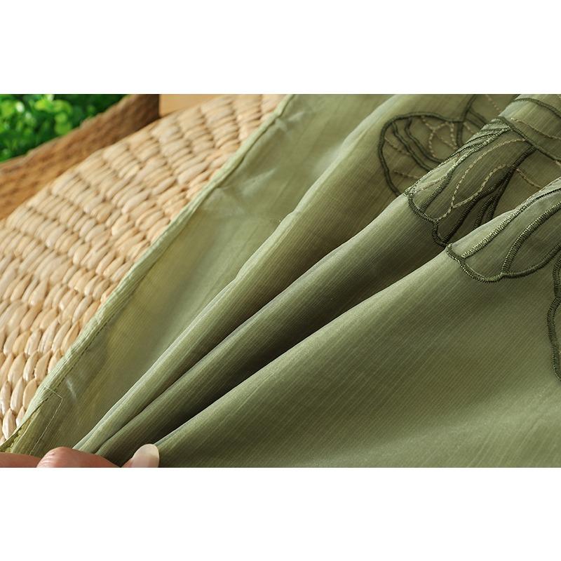DIMANAF 2026 Women Plus Size New Summer Blouse Shirt Short Sleeve Casual Loose Lady Tops Shirts Linen Embroidery