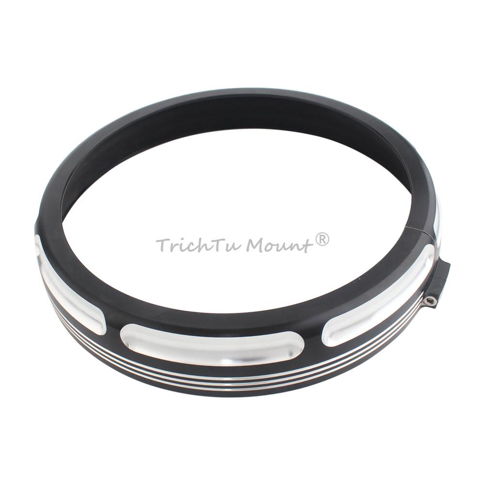 

Motorcycle Accessories Black 7 Headlight Decorative Cover Trim Ring For Harley Davidson Electra Glide Street Glide Road King