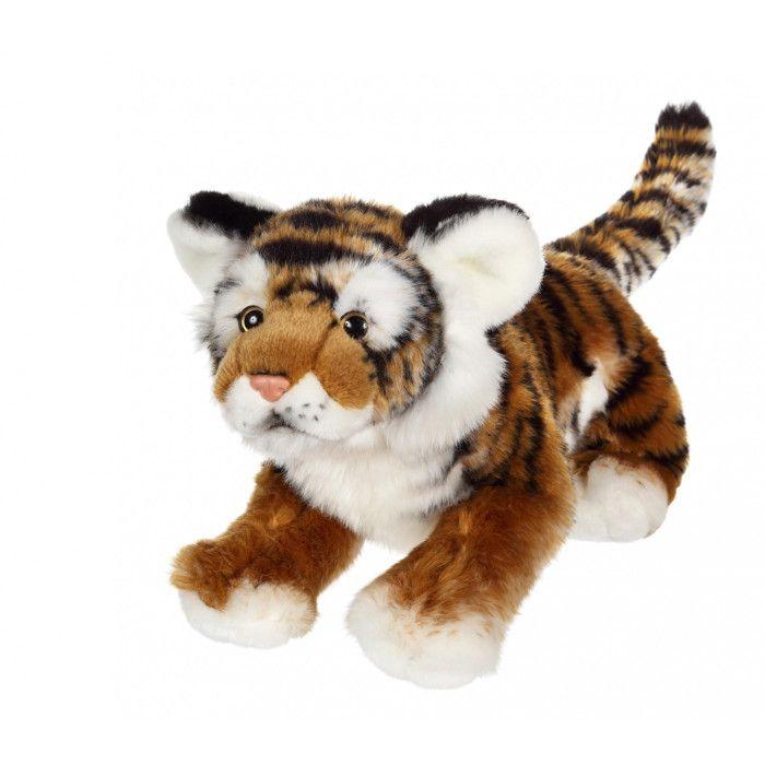 Peluche - Fauve allongé 30 cm -tigre brun