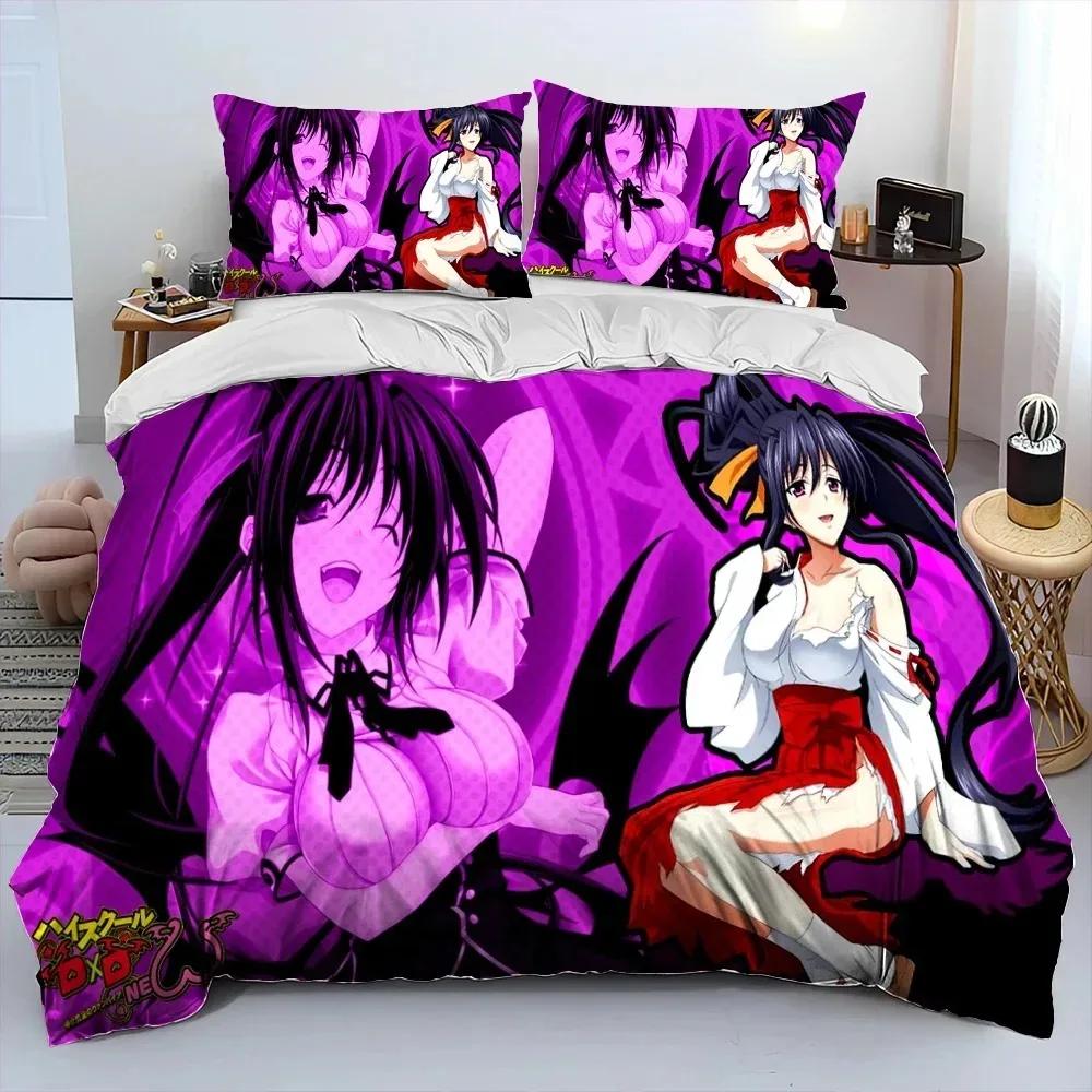 Sexy Girl High School DxD Anime Comforter Bedding SetDuvet Cover Bed Set Quilt Cover Pillowcaseking Queen Size Bedding Set Kid