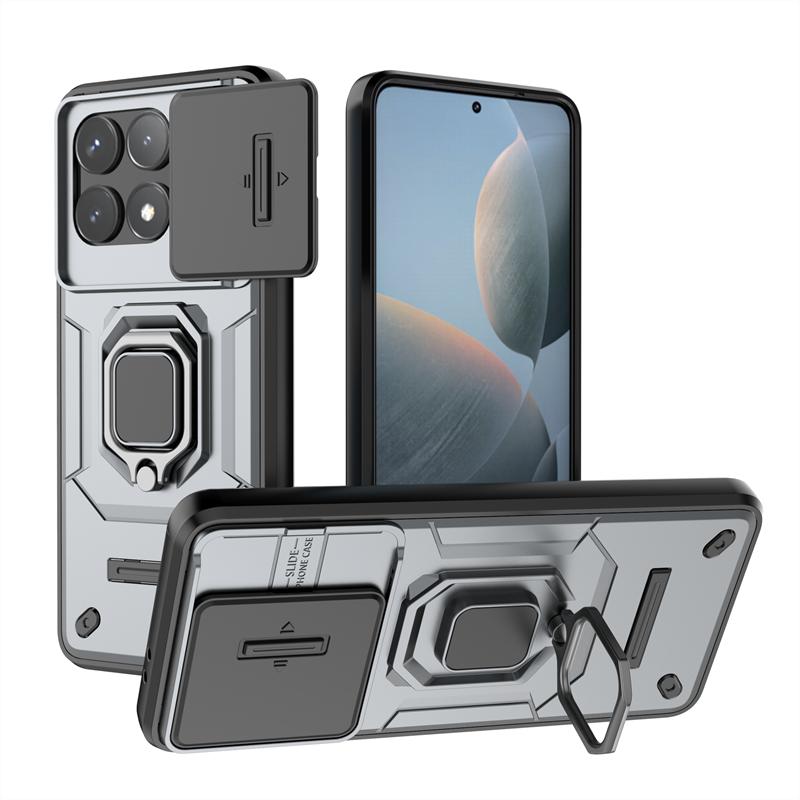 For Xiaomi Redmi K70 Pro Case Magnetic Ring Car Holder Phone Case For Xiaomi redmi K70 K70Pro K70E Slide Camera Armor Back Cover