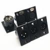 3-5 Core Metal XLR Panel Mount Socket, Male & Female Audio Connector