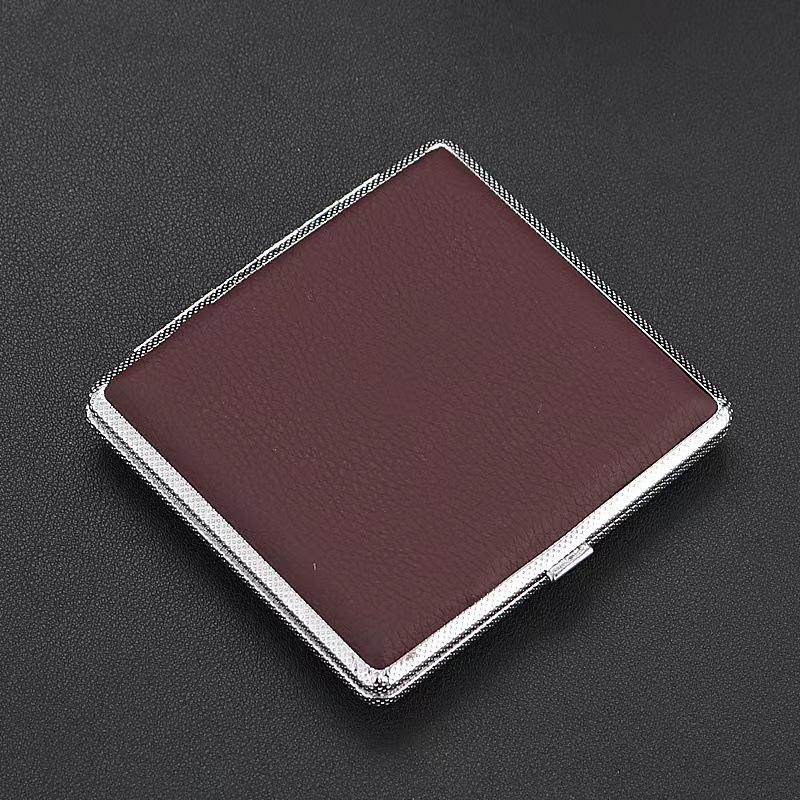 20-Piece Metal Iron Clip Cigarette Case - Creative, Personalized, Moisture-Proof, Pressure-Resistant Leather Holder in New Chinese Style