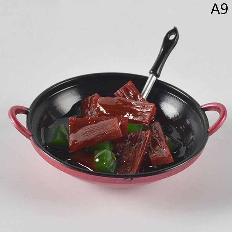 Dollhouse Miniature Diy Accessories Cooking Pot With Food Kitchen Utensils Model