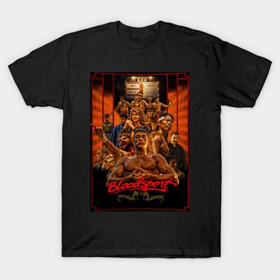 Asian Size Men Print T-shirt Bloodsport #1 No-Cut Heat Transfer Print Cotton Tshirt